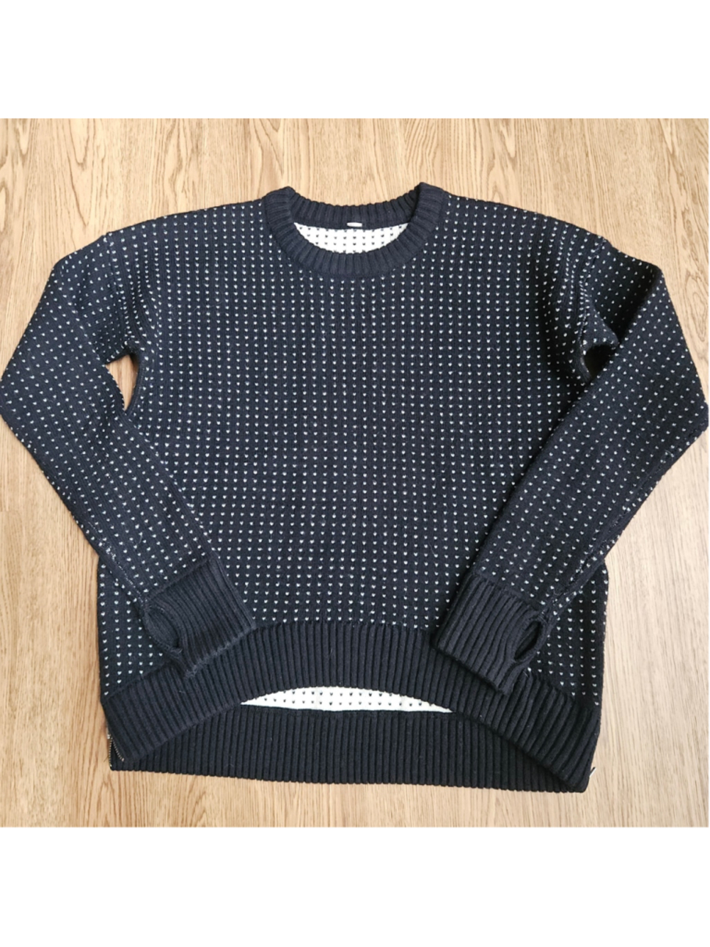 Lululemon Yogi Crew Sweater Zips Micro Heart Knit Merino Wool Athletic Active